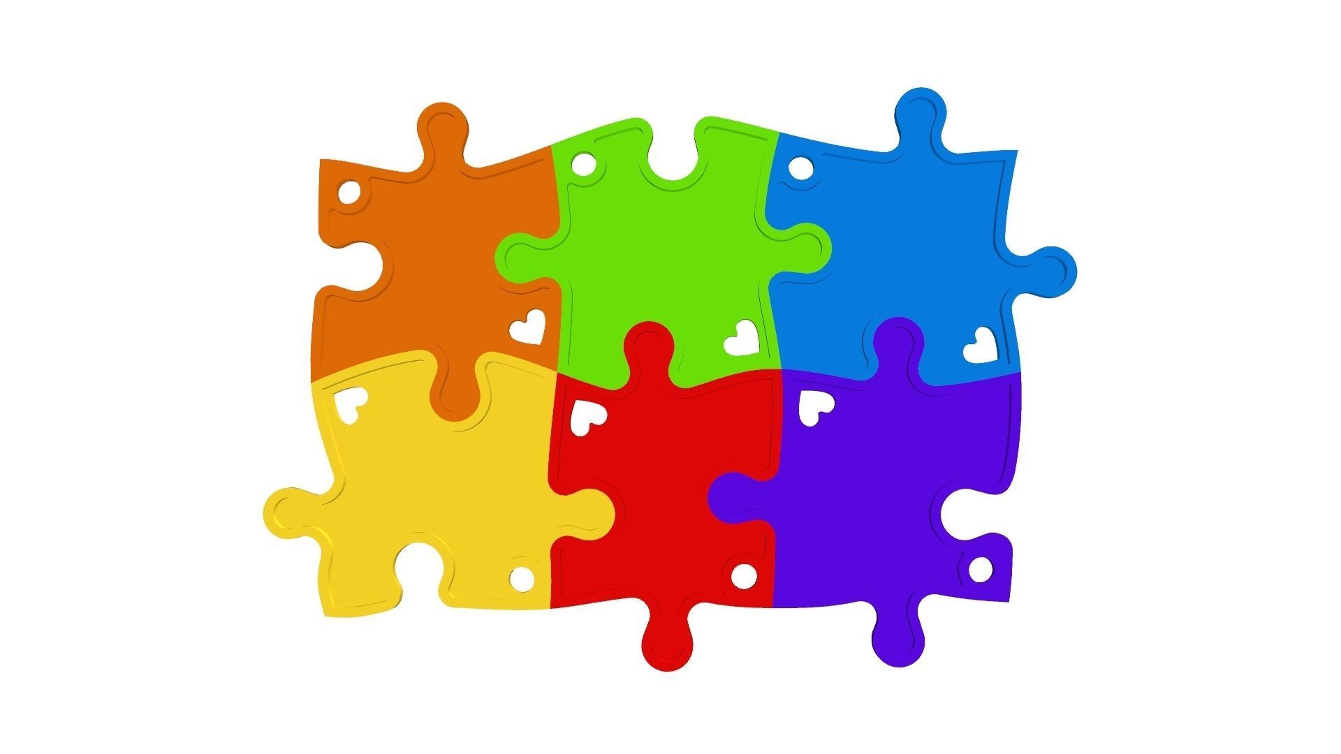 Puzzle pendants six friends C0-3000084 3D print model_9