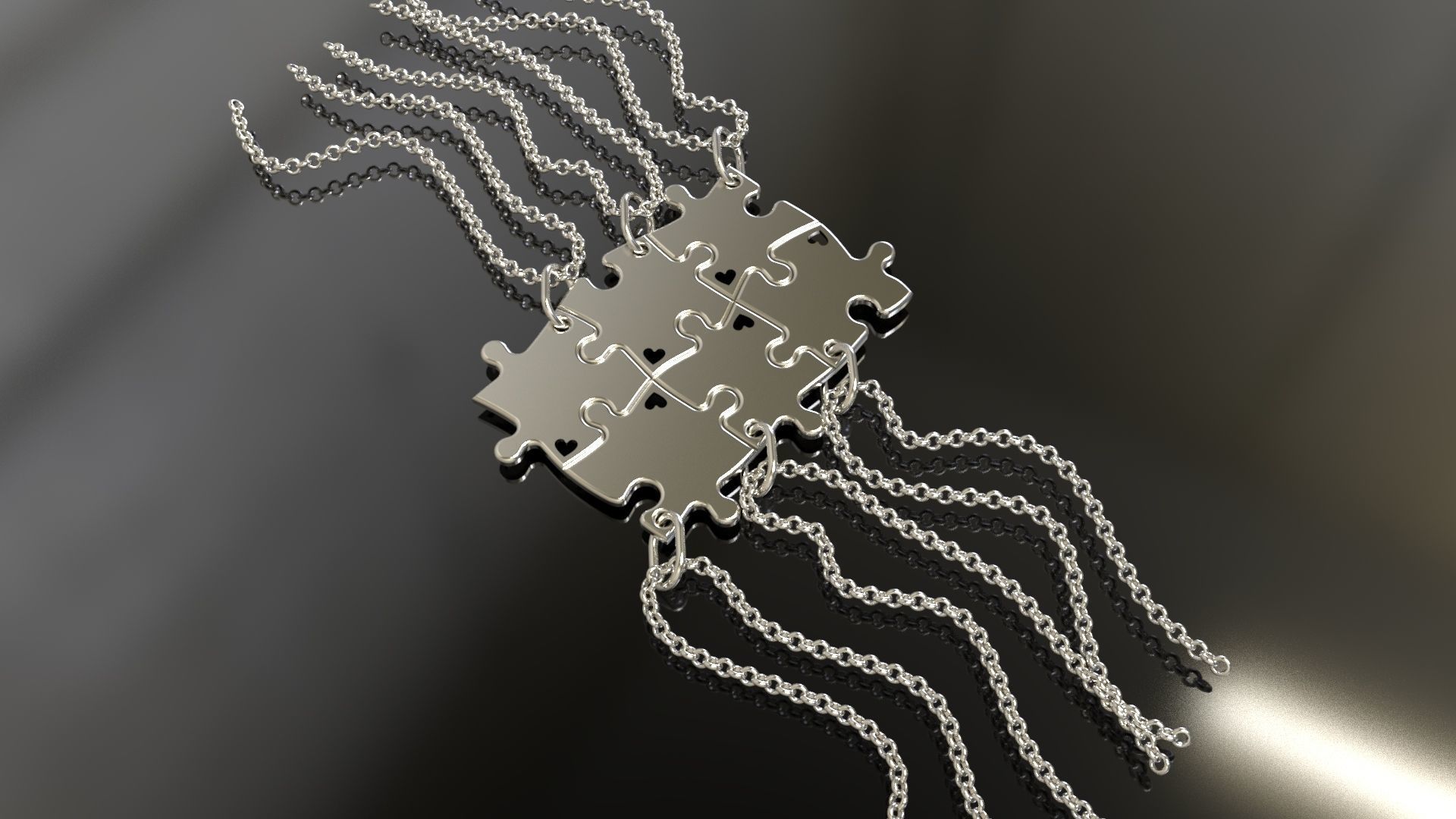 Puzzle pendants six friends C0-3000084 3D print model_0