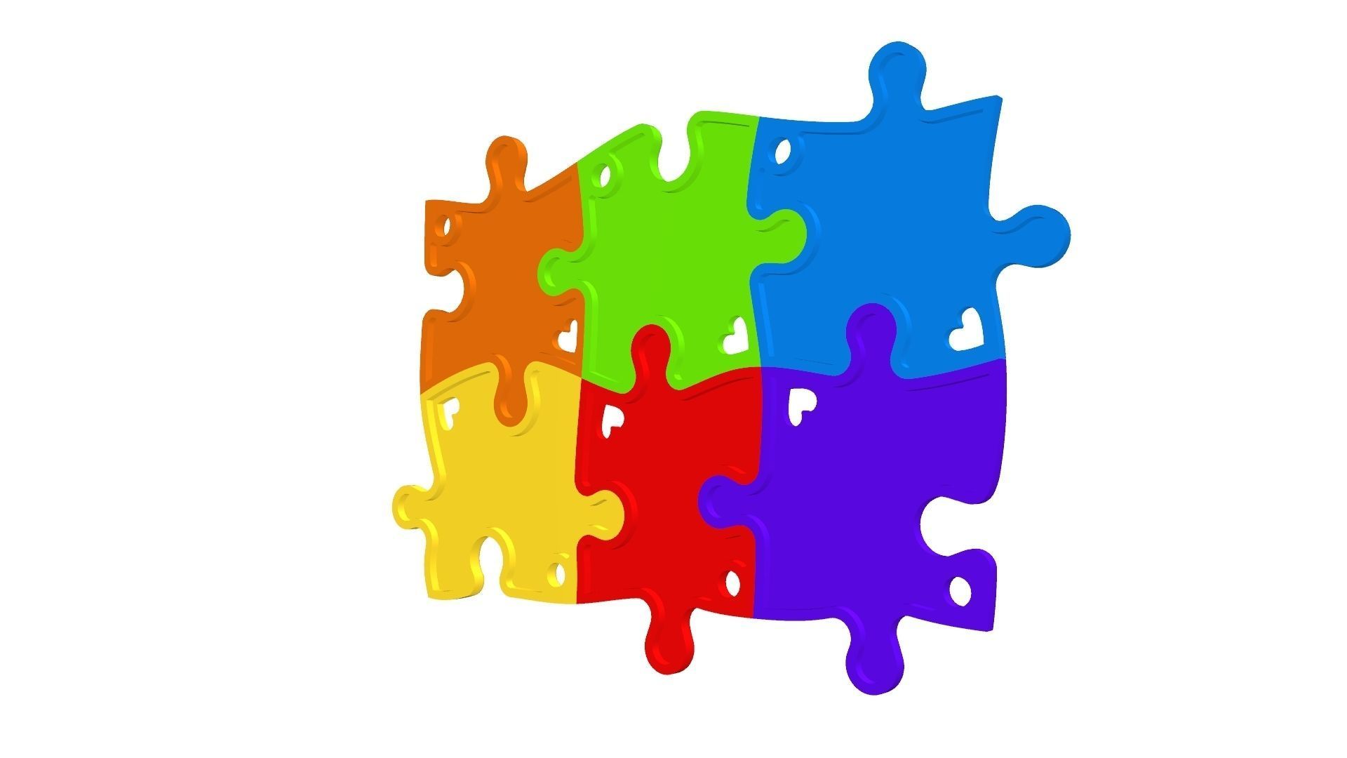 Puzzle pendants six friends C0-3000084 3D print model_20