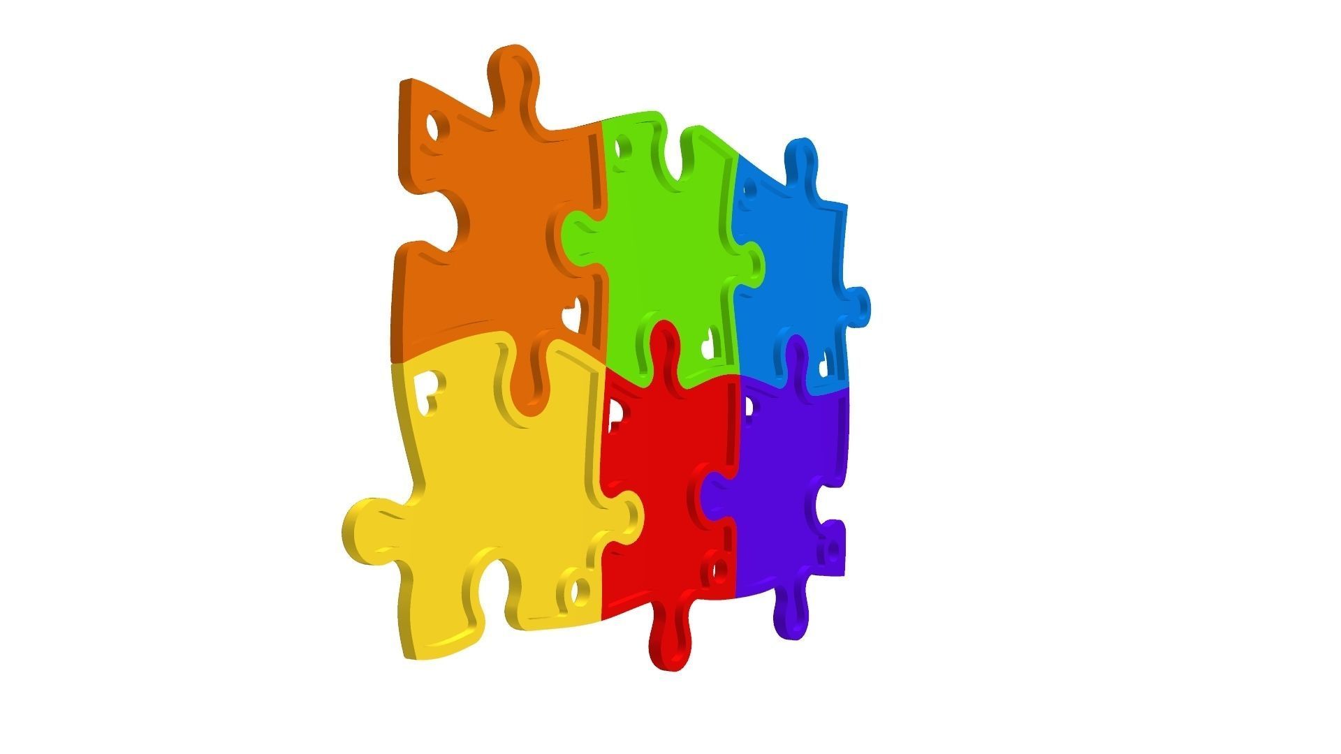 Puzzle pendants six friends C0-3000084 3D print model_15