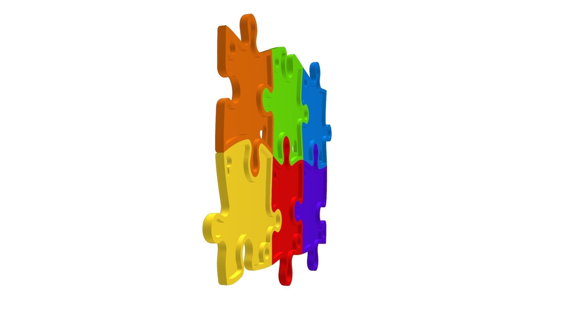 Puzzle pendants six friends C0-3000084 3D print model_14