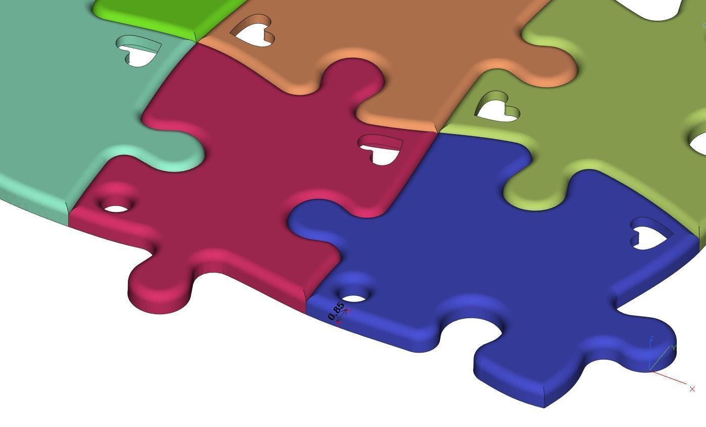 Puzzle pendants six friends C0-3000084 3D print model_6