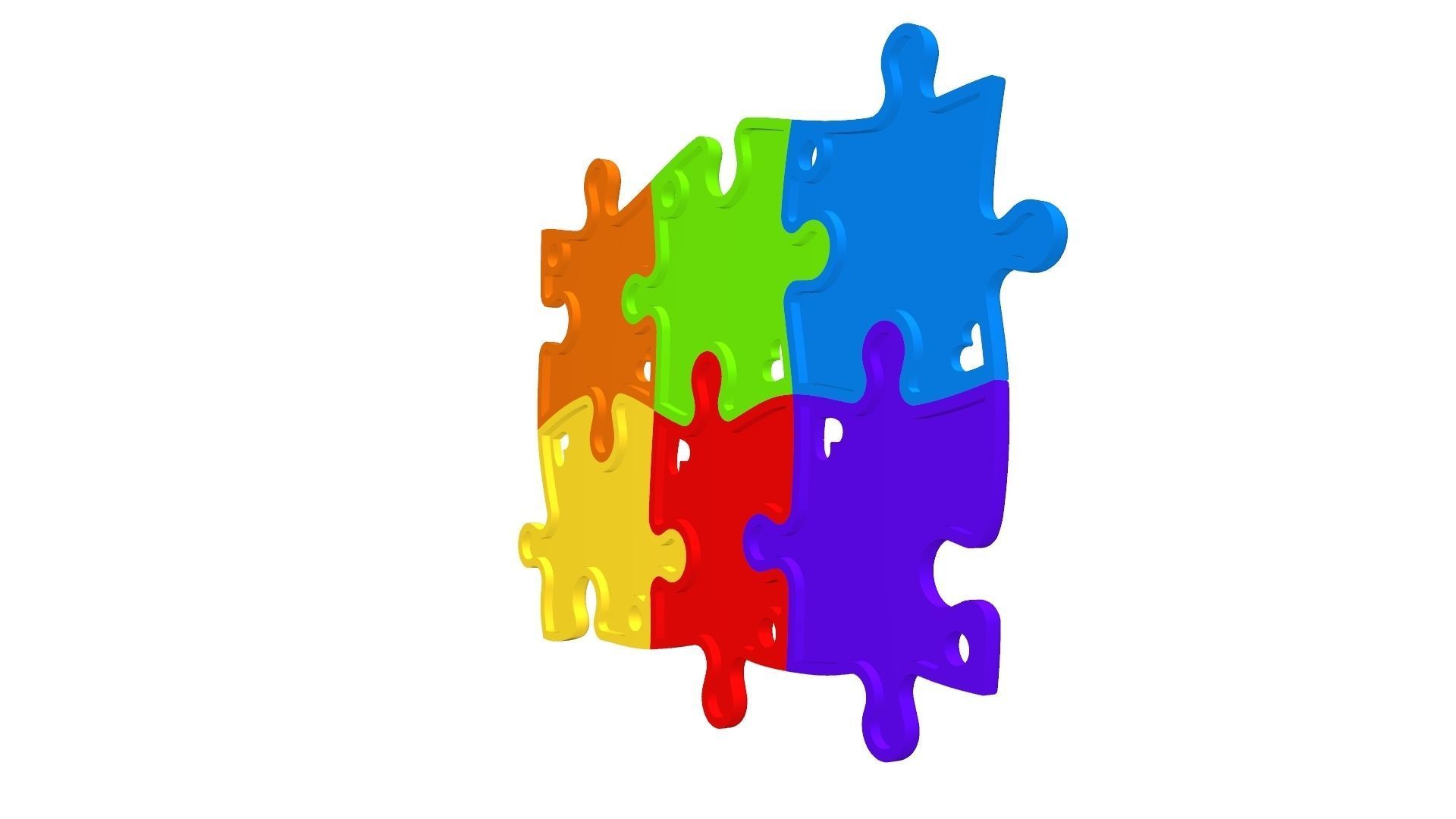 Puzzle pendants six friends C0-3000084 3D print model_21