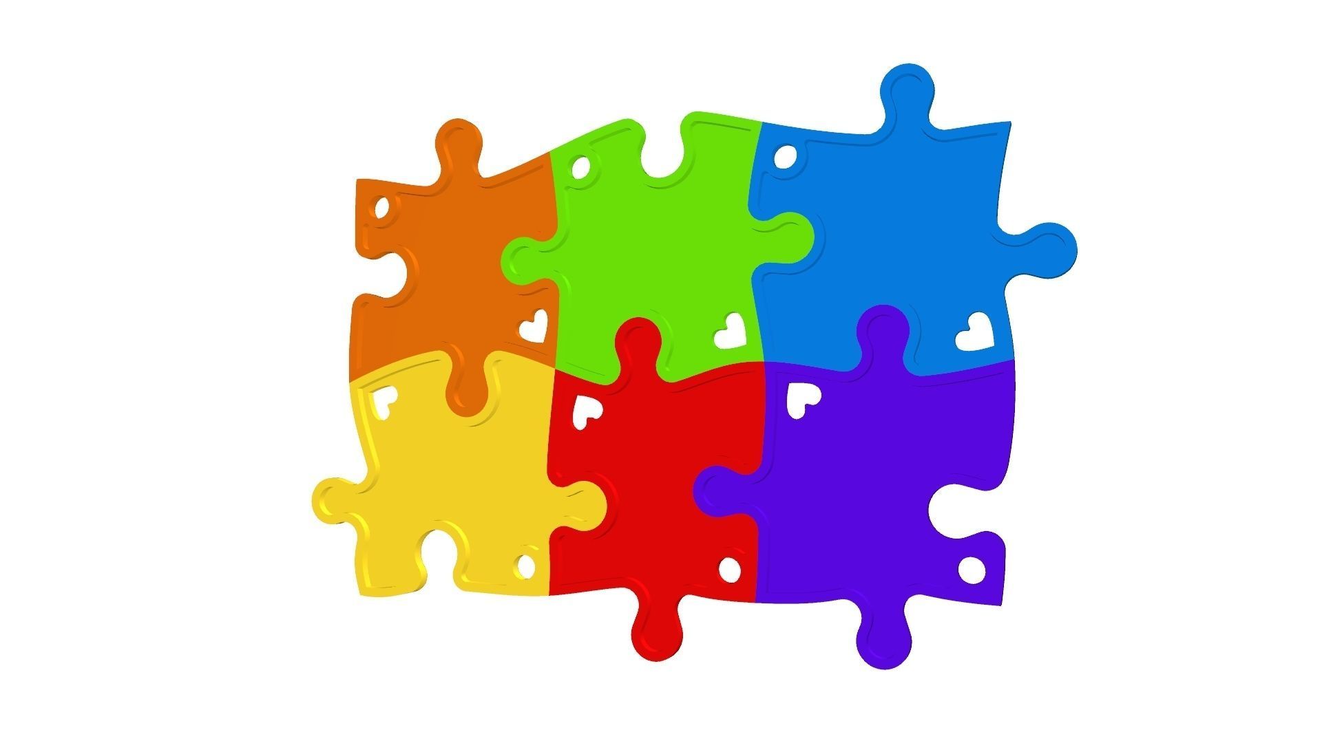 Puzzle pendants six friends C0-3000084 3D print model_19