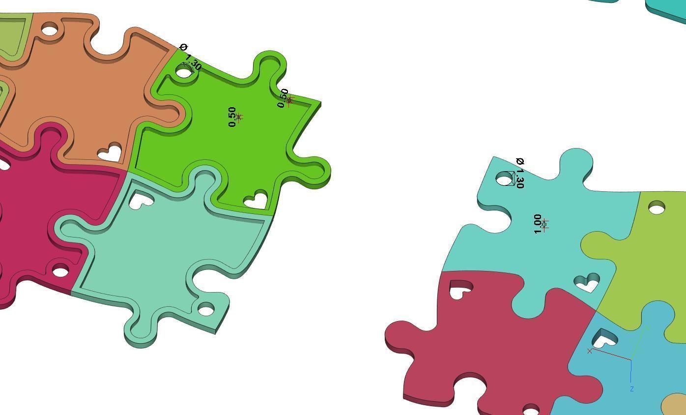 Puzzle pendants six friends C0-3000084 3D print model_5