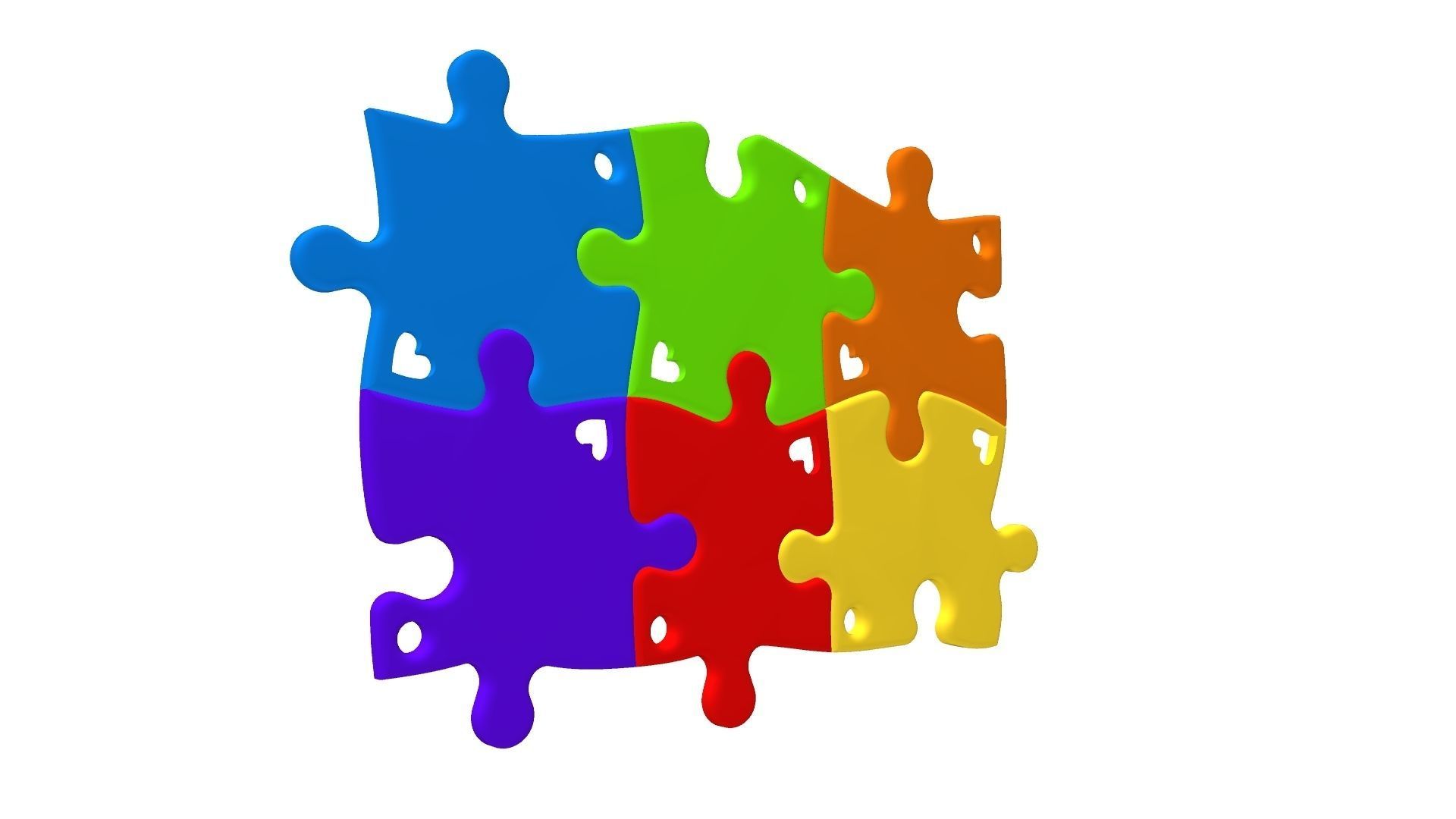 Puzzle pendants six friends C0-3000084 3D print model_26