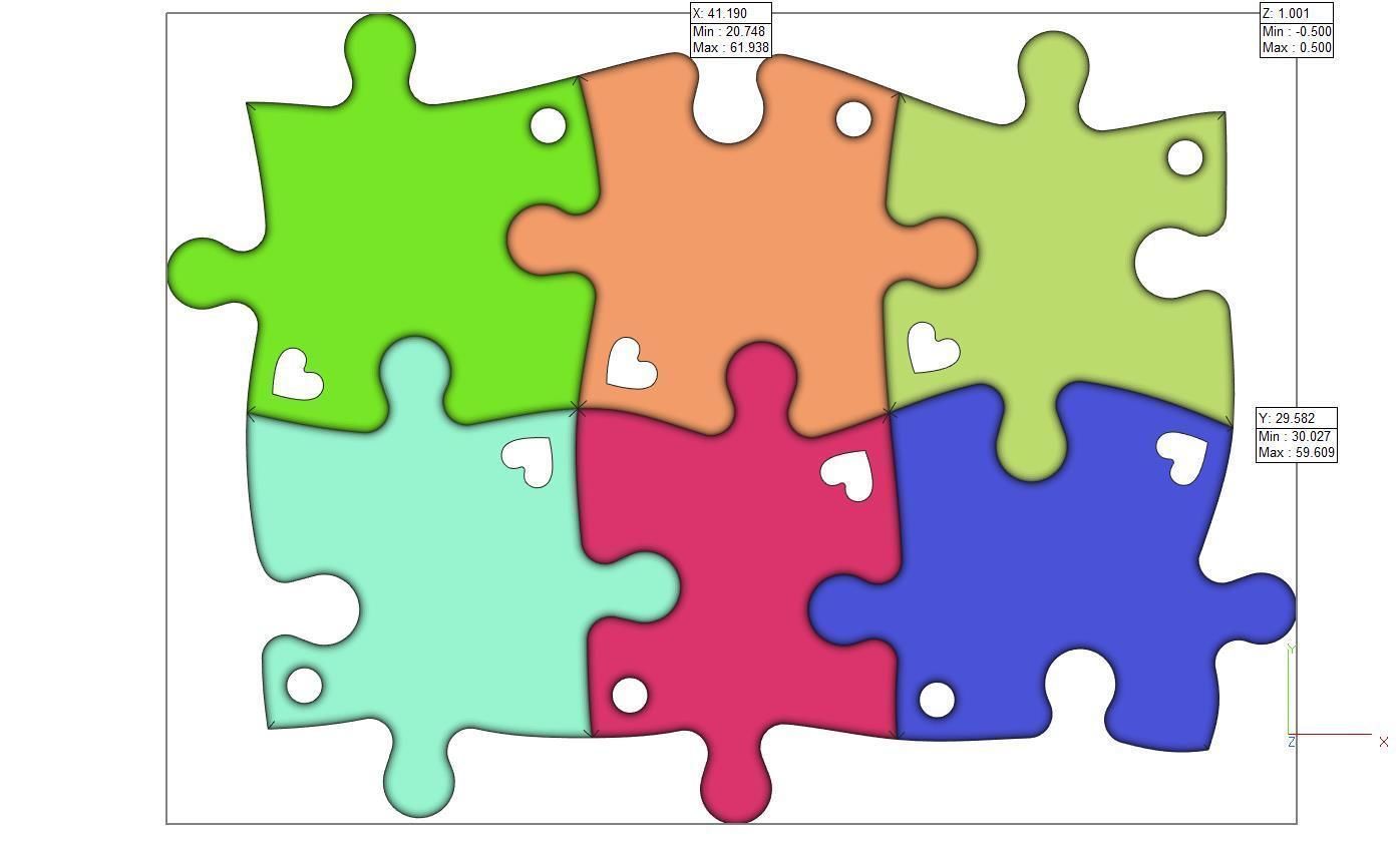 Puzzle pendants six friends C0-3000084 3D print model_3