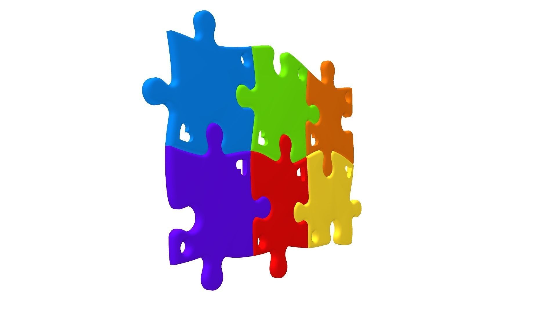 Puzzle pendants six friends C0-3000084 3D print model_25