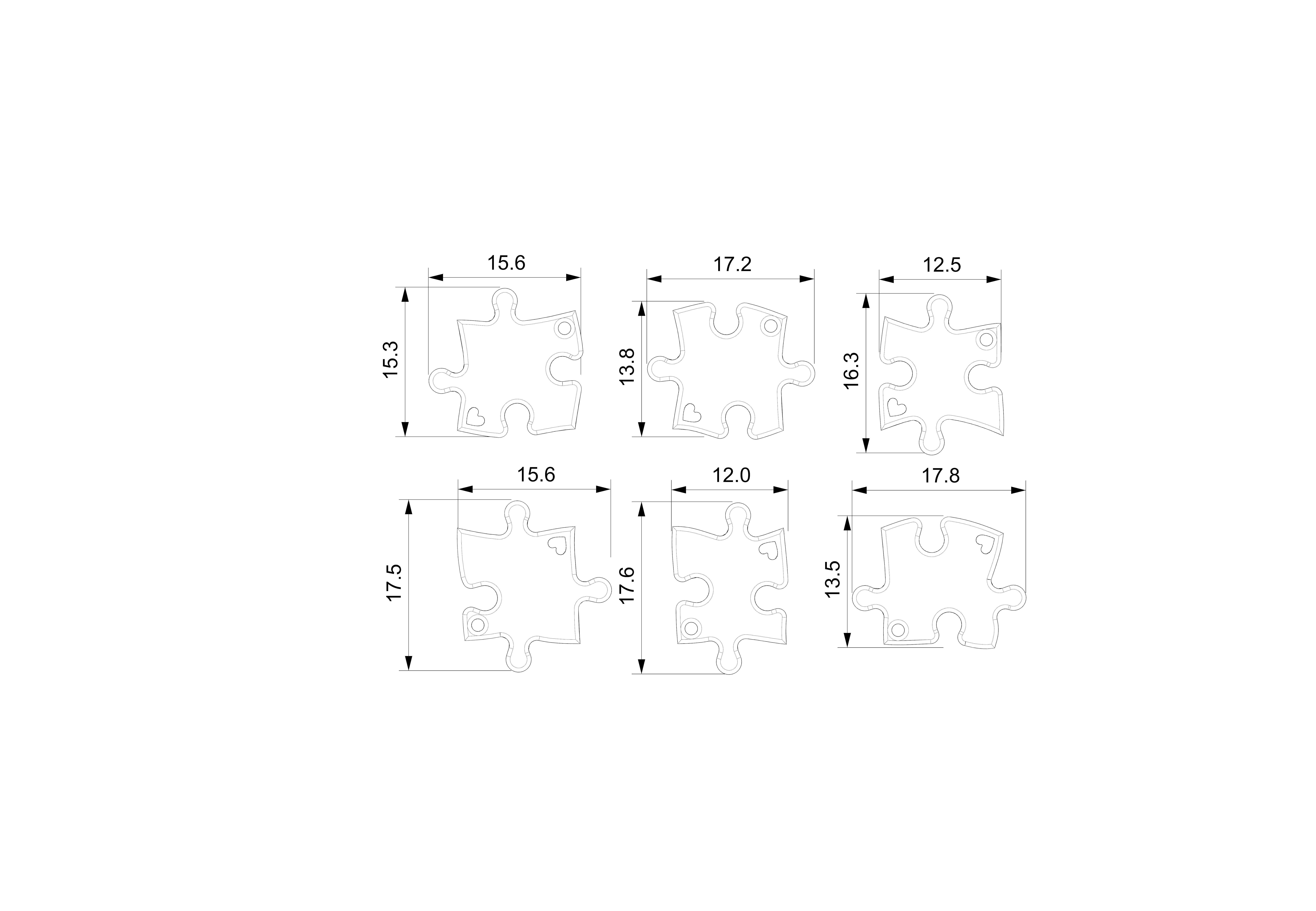 Puzzle pendants six friends C0-3000084 3D print model_2