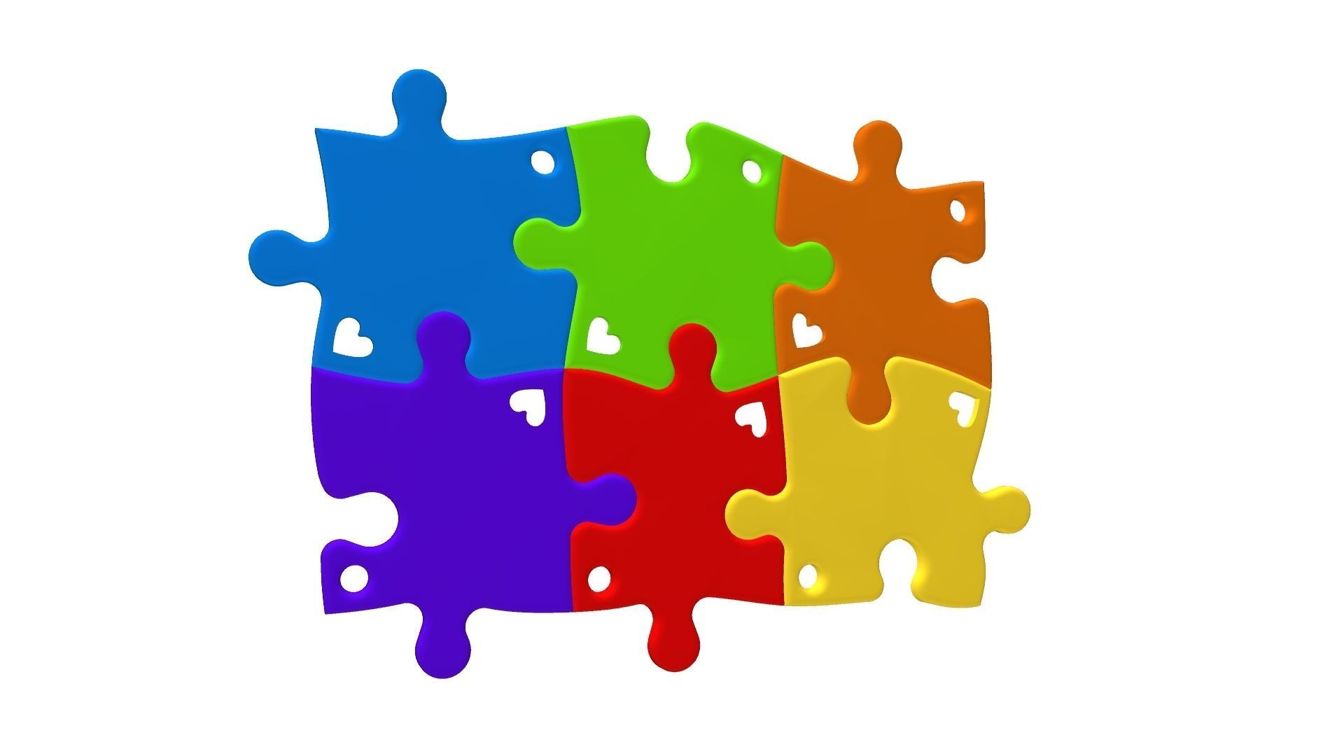 Puzzle pendants six friends C0-3000084 3D print model_27