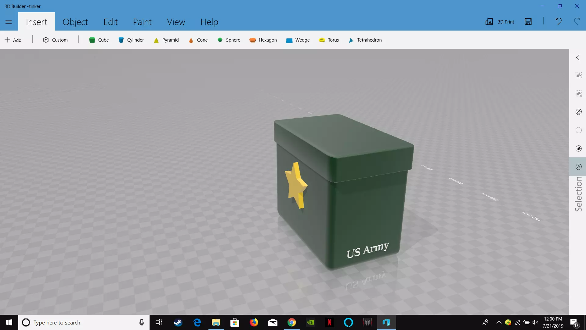 WW2 US Army Pillbox Low-poly 3D model