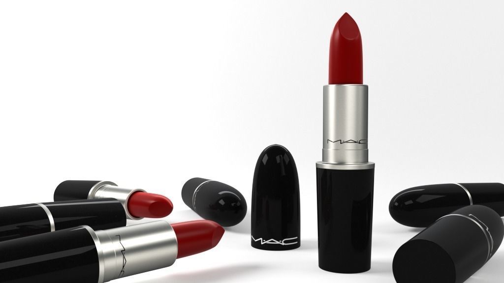 MAC Lipstick High-Poly and Unwrapped 3D model_3