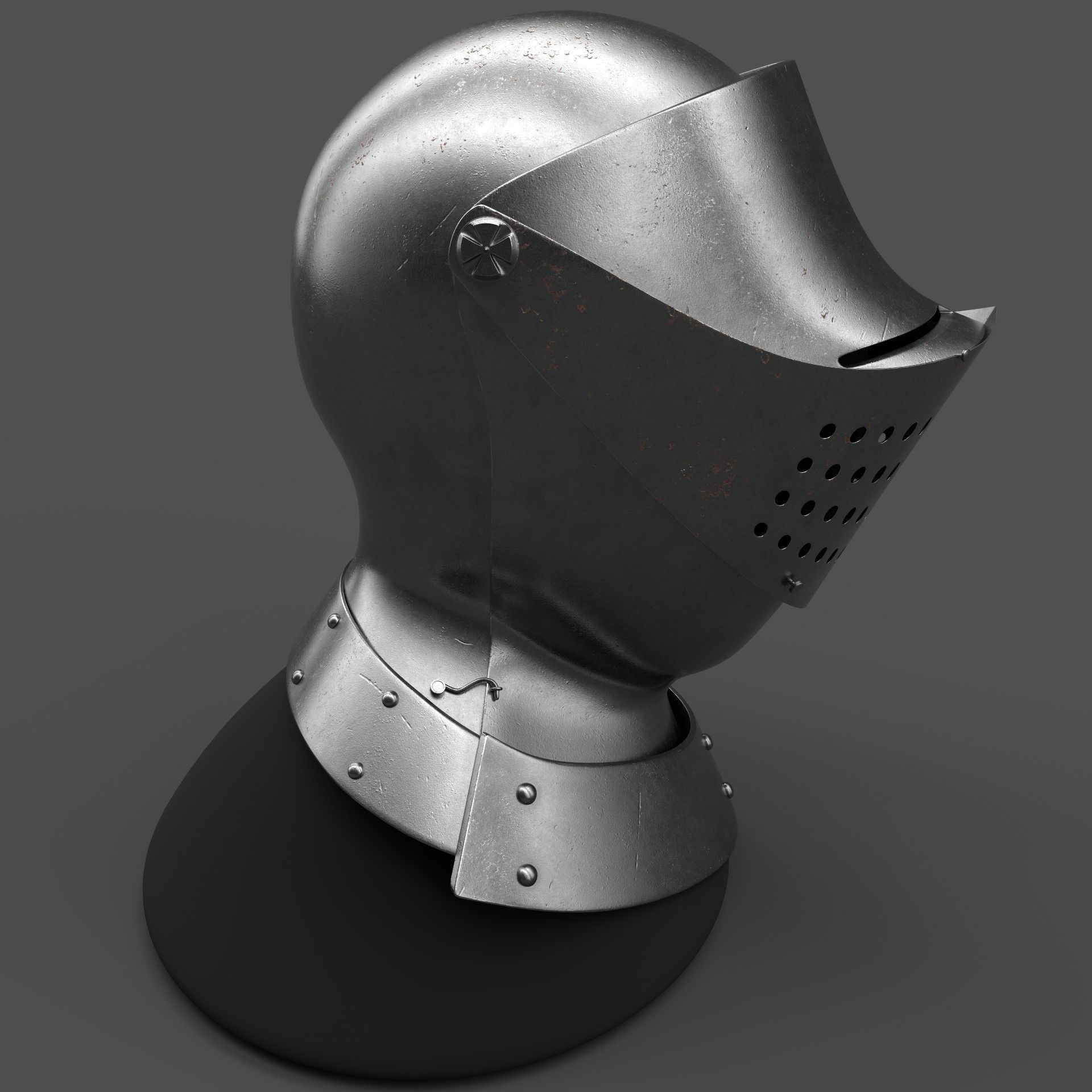 Medieval Helmet 3D model_3