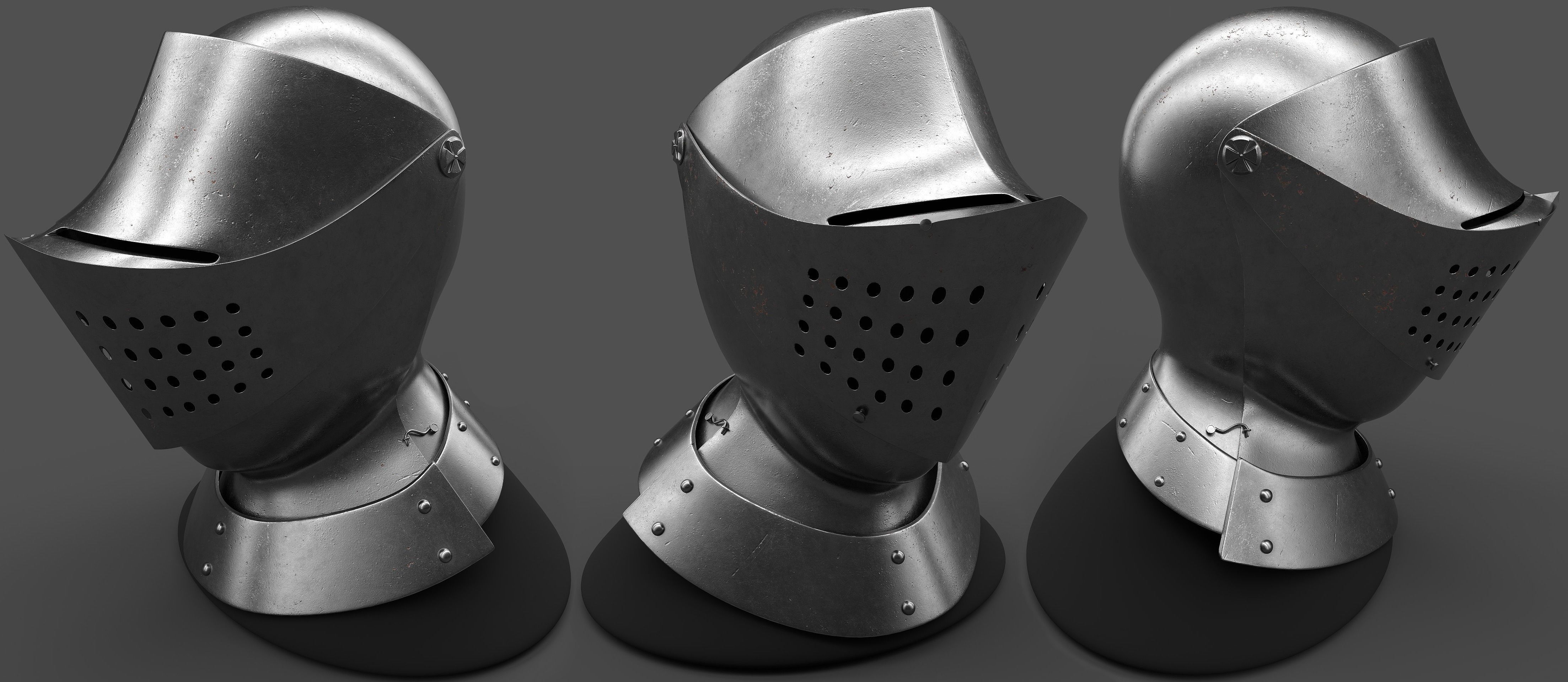 Medieval Helmet 3D model_1