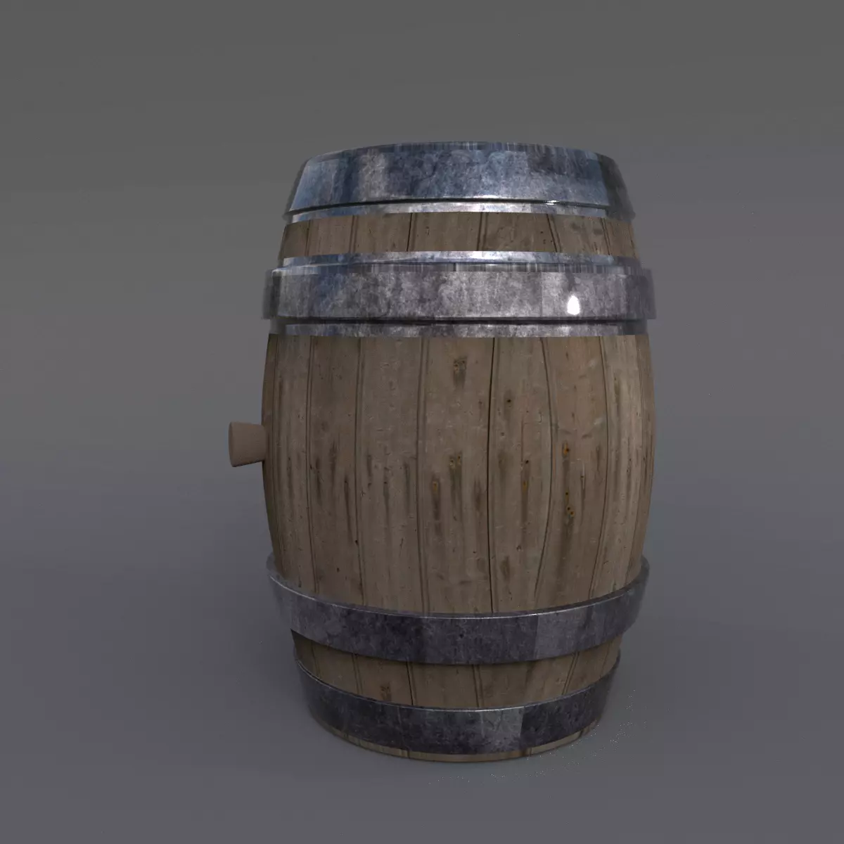 Realistic Wooden Barrel 3D model