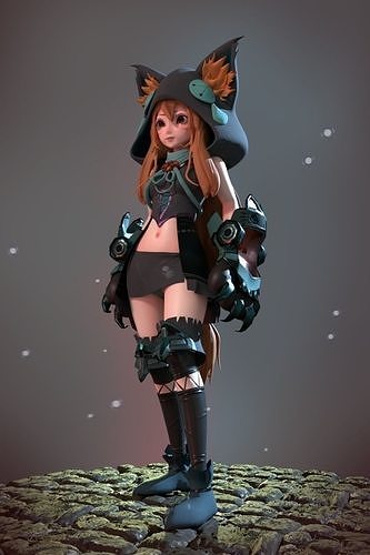 Xena a Cat Girl 3D model