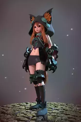 Xena a Cat Girl 3D model