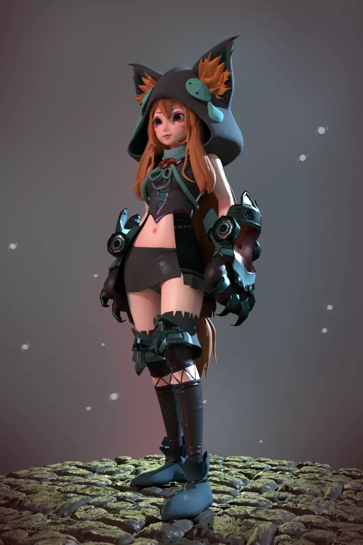 Xena a Cat Girl 3D model_0