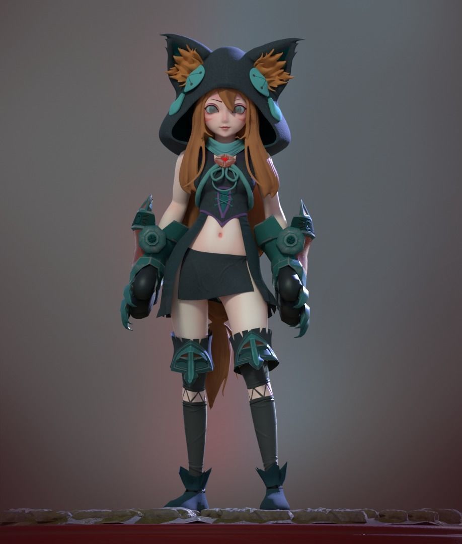 Xena a Cat Girl 3D model_2