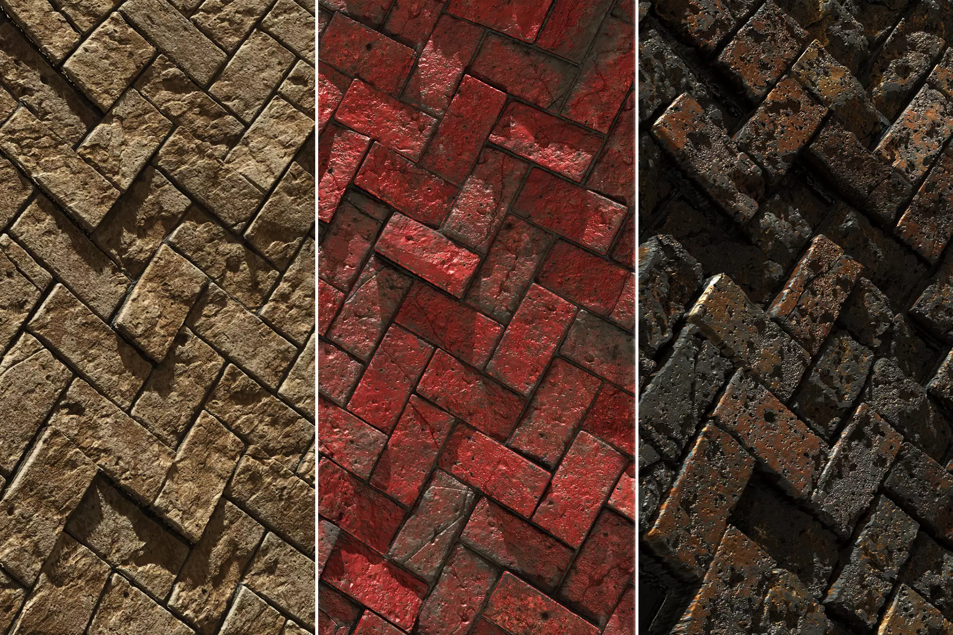 Herringbone Brick Floor Tiles - Game Textures Texture_0