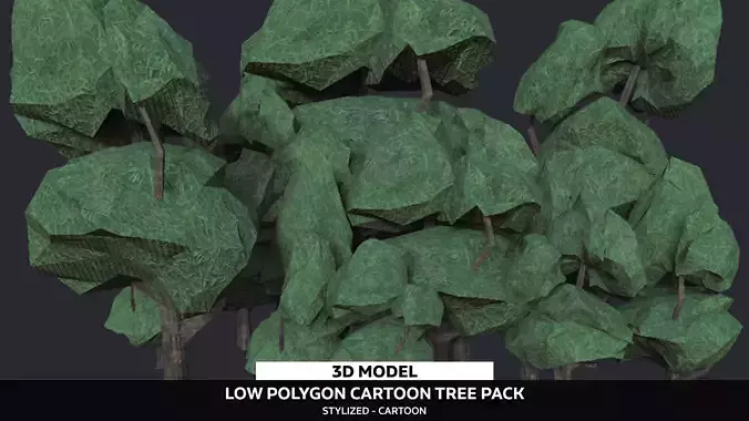 Low Poly Cartoon Tree Pack