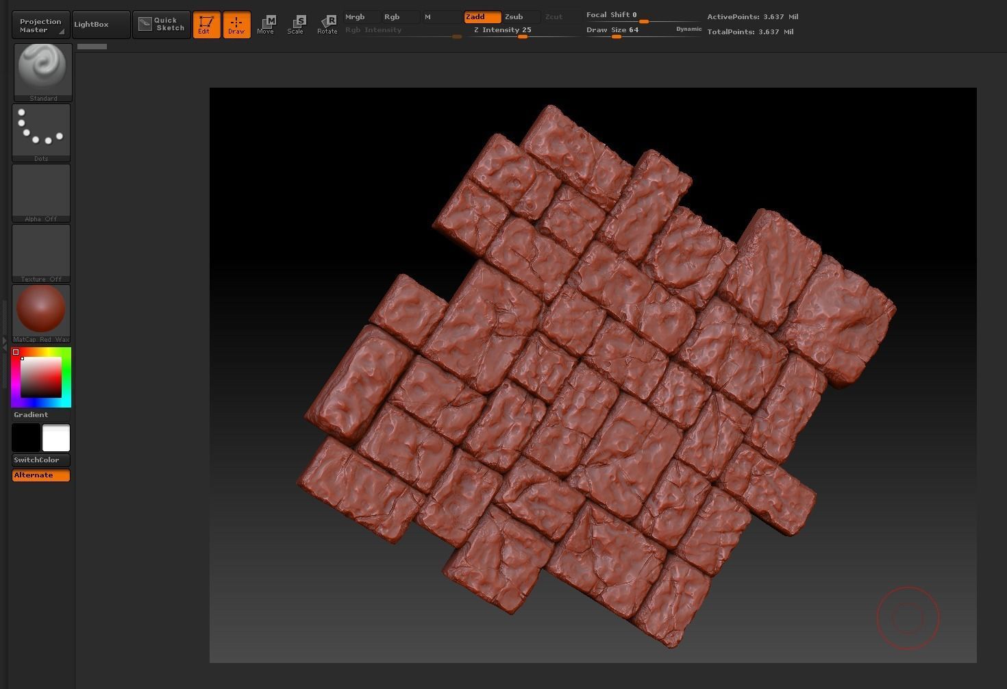 3 Tileable Stone Floor Tiles Low-poly 3D model_4