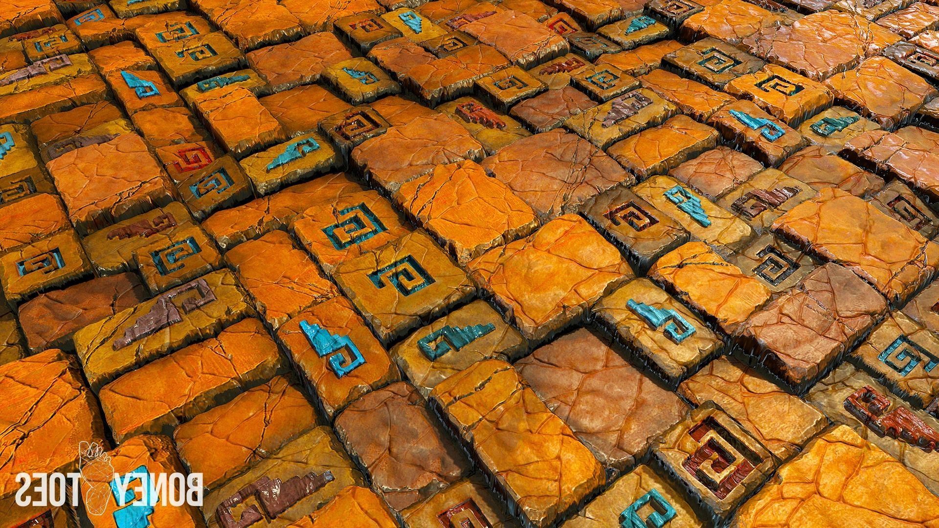 Aztec Stone Wall - Game Textures Low-poly 3D model_9