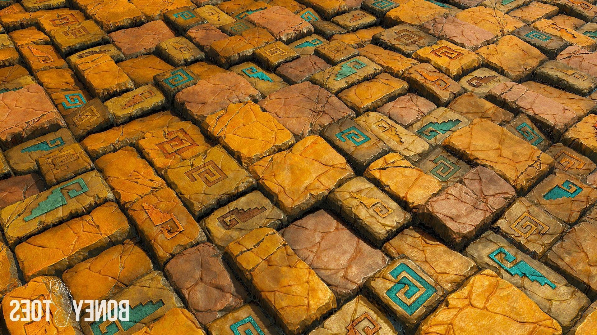 Aztec Stone Wall - Game Textures Low-poly 3D model_5