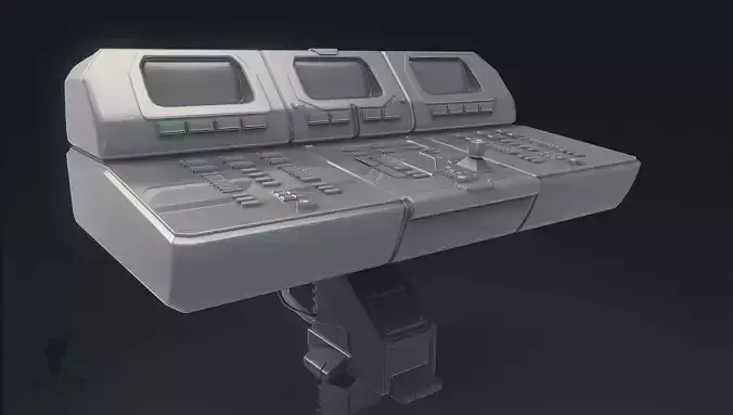 3D Scifi Computer Workstation 3D model
