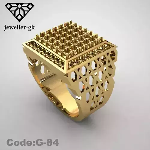 ring man gold with dimond