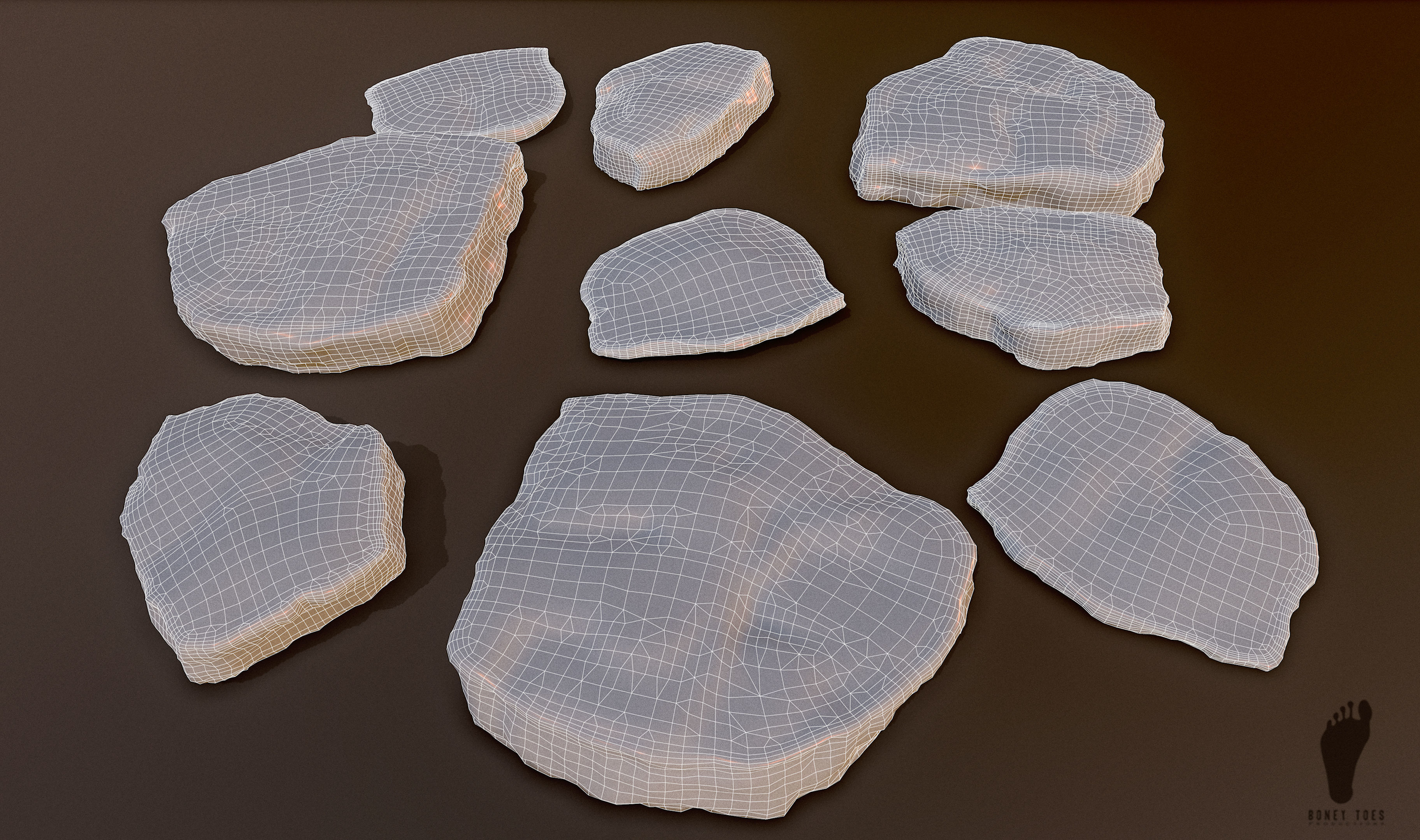 3D Shale Rock Plates - Game Ready Low-poly 3D model_11