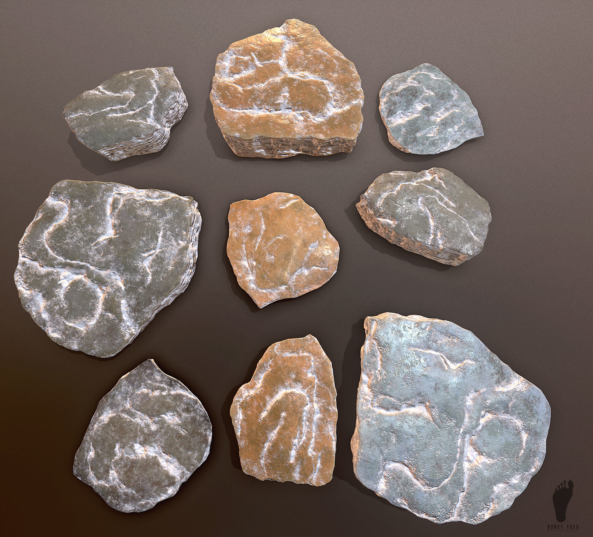 3D Shale Rock Plates - Game Ready Low-poly 3D model_7