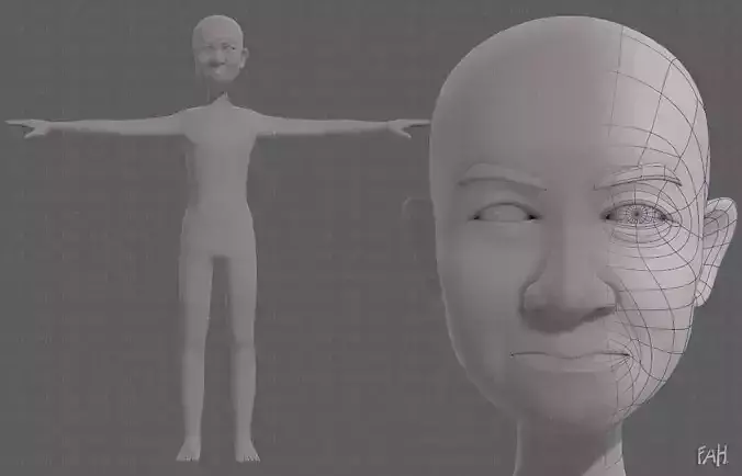 Base mesh old man character V08