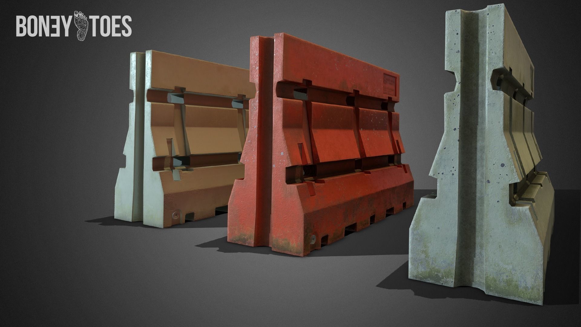 3D Construction Traffic Barricades - Game Ready Low-poly 3D model_4