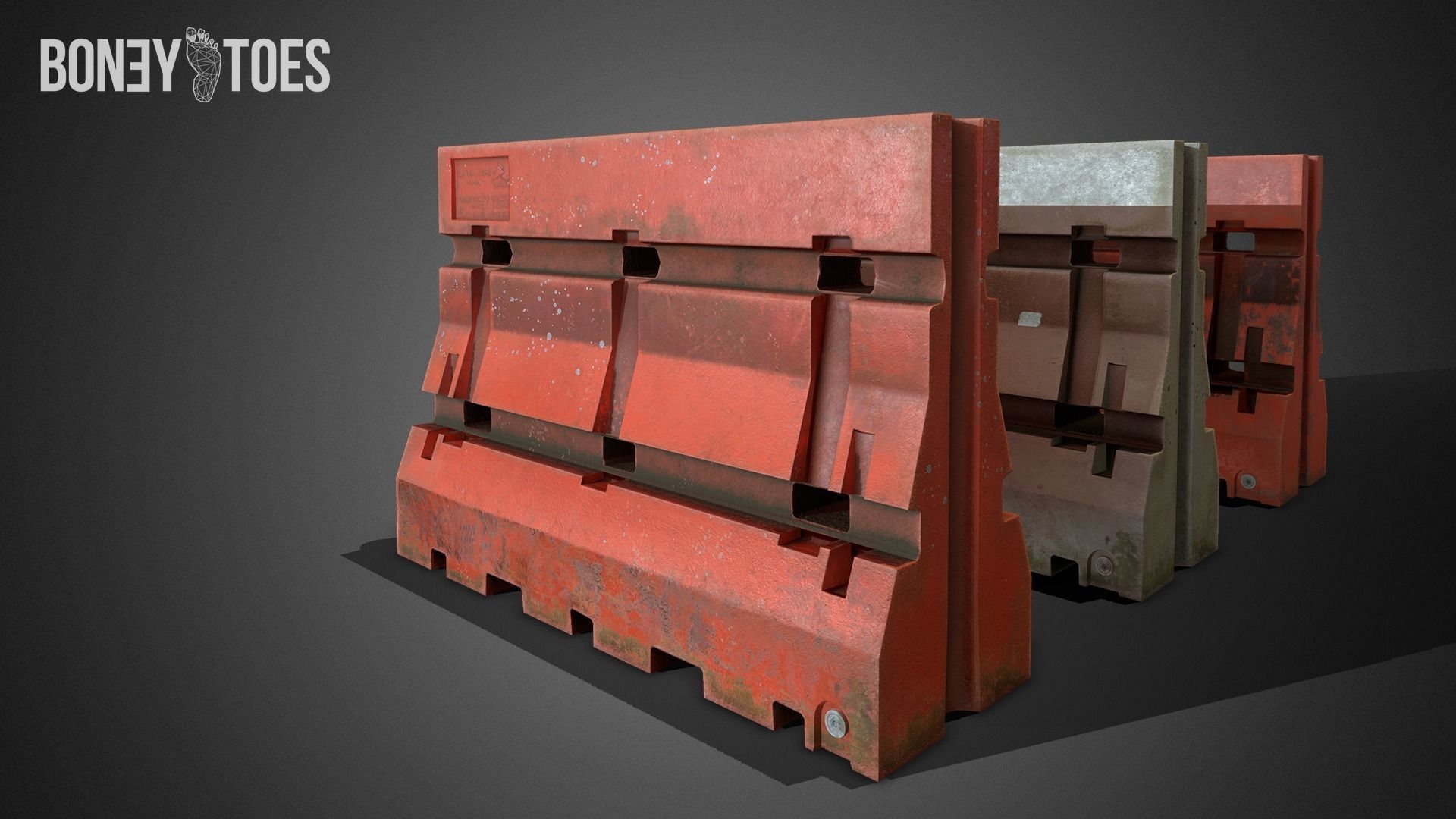 3D Construction Traffic Barricades - Game Ready Low-poly 3D model_8