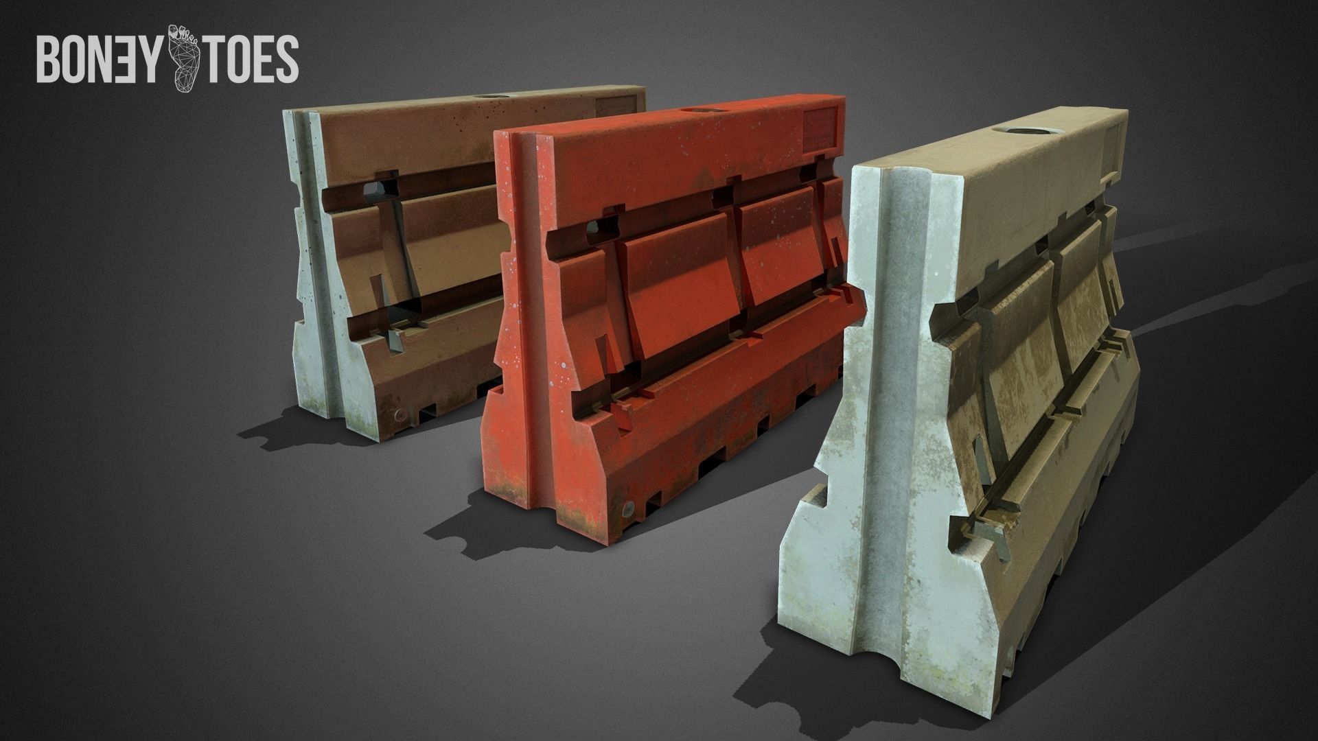 3D Construction Traffic Barricades - Game Ready Low-poly 3D model_6