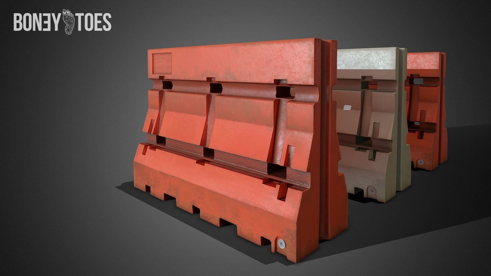 3D Construction Traffic Barricades - Game Ready Low-poly 3D model_7