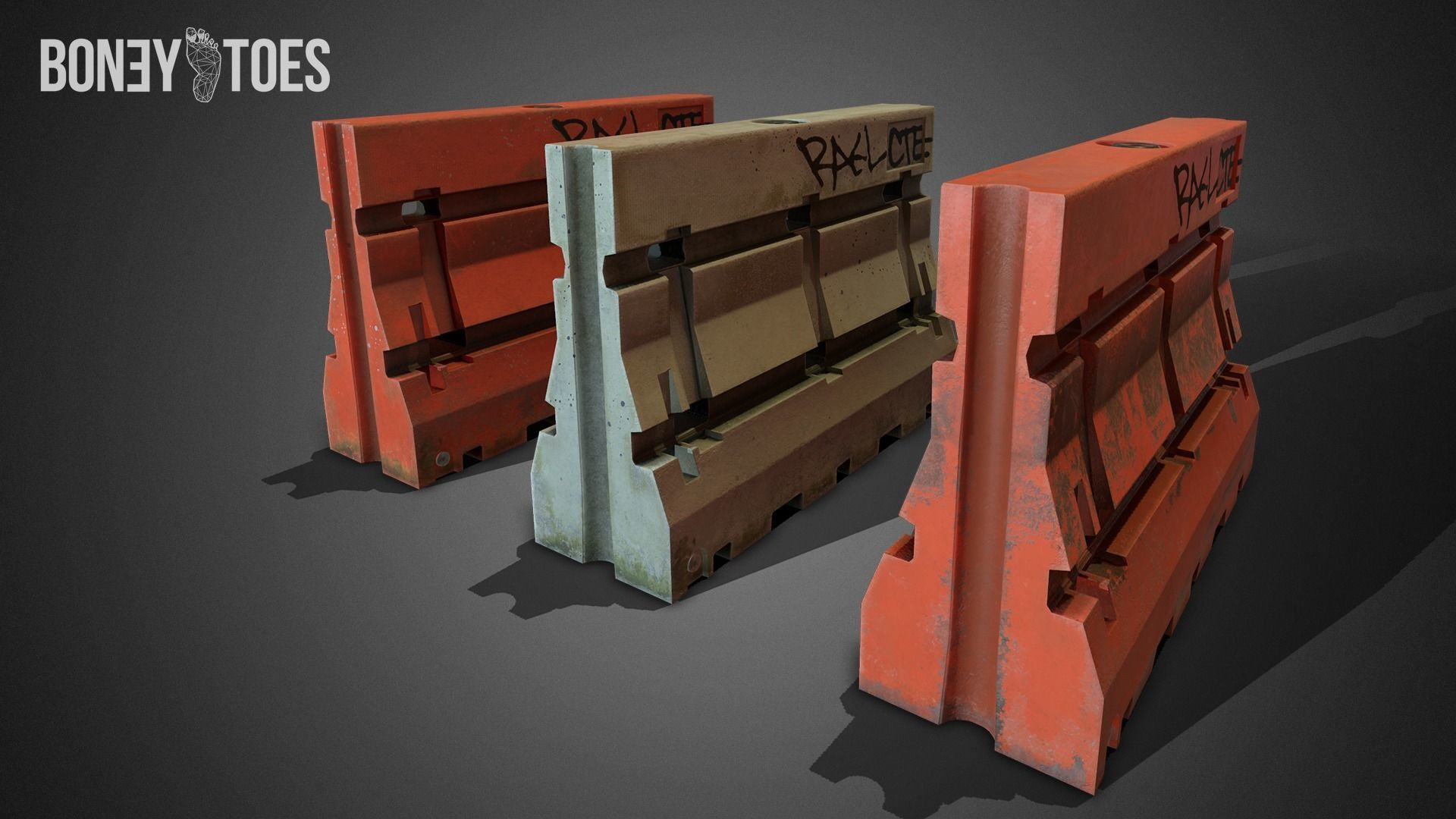 3D Construction Traffic Barricades - Game Ready Low-poly 3D model_5