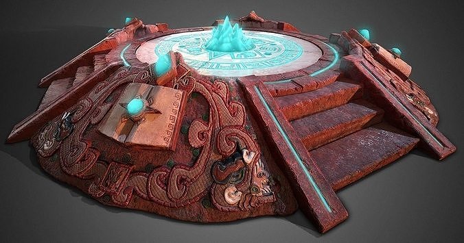 3D AZTEC PYRAMID ALTAR - Game Ready Low-poly 3D model