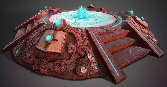 3D AZTEC PYRAMID ALTAR - Game Ready Low-poly 3D model