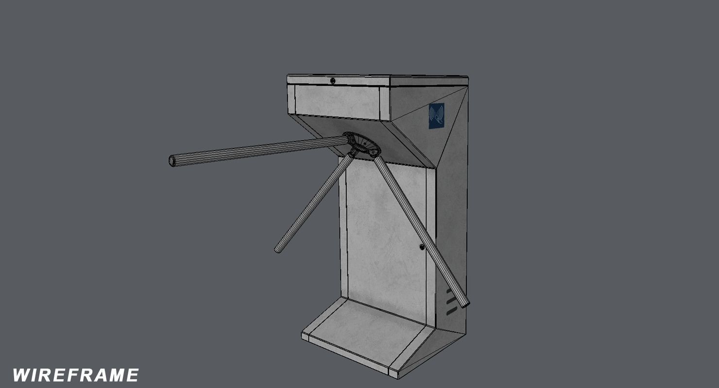 Inteligent Security Flap Gate Low-poly 3D model_5