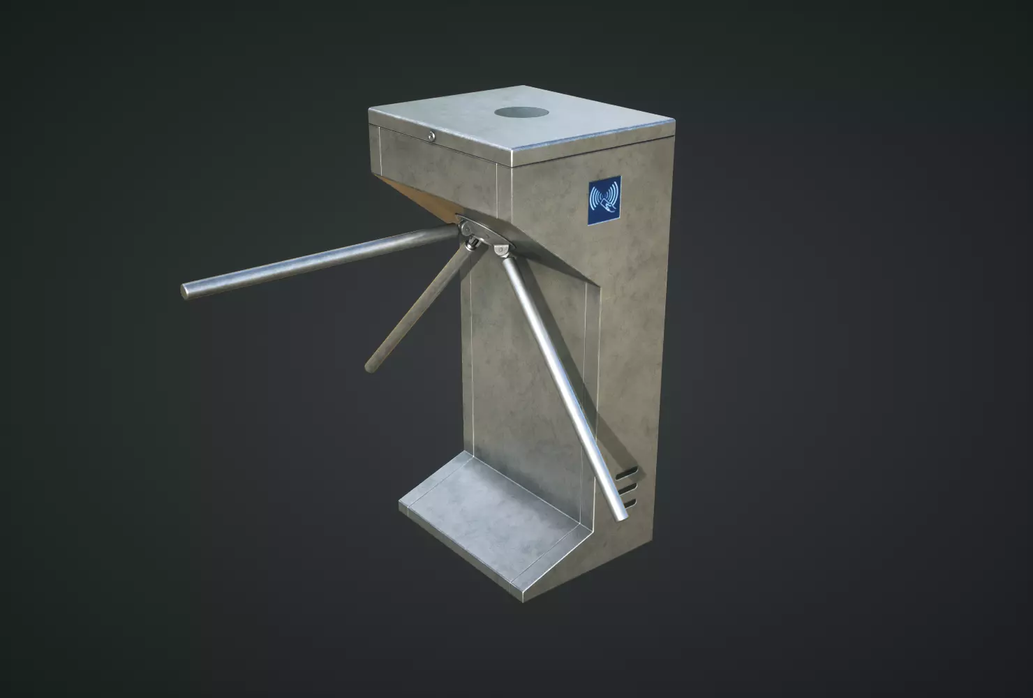 Inteligent Security Flap Gate Low-poly 3D model_0