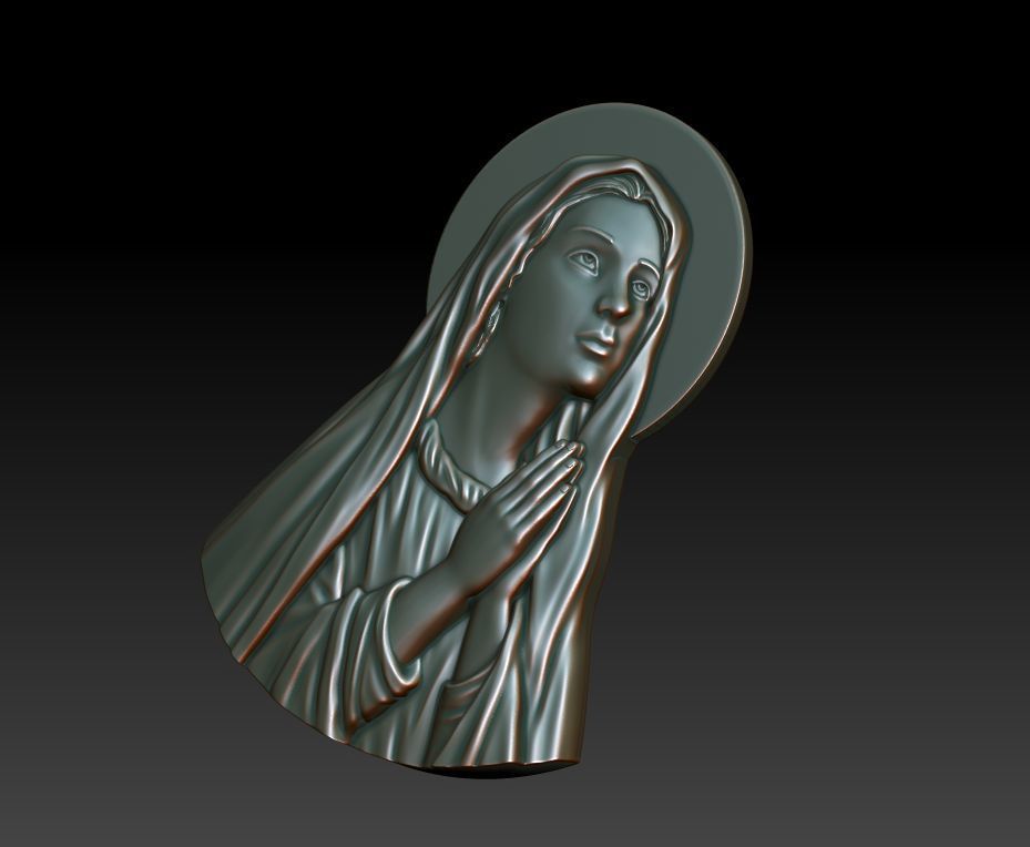 Virgin Mary 3D print model_14