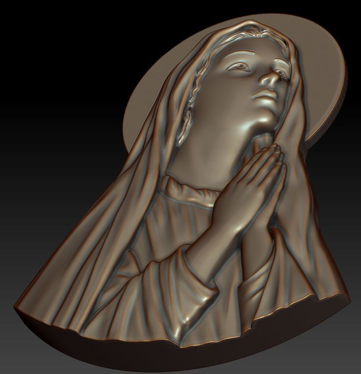 Virgin Mary 3D print model_1