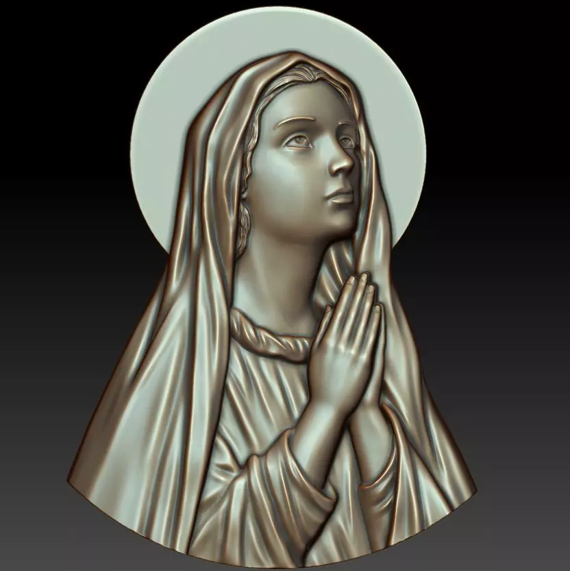 Virgin Mary 3D print model_0
