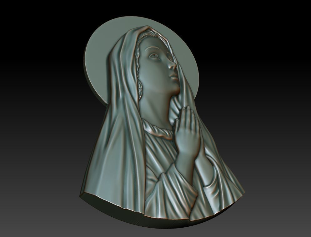Virgin Mary 3D print model_13