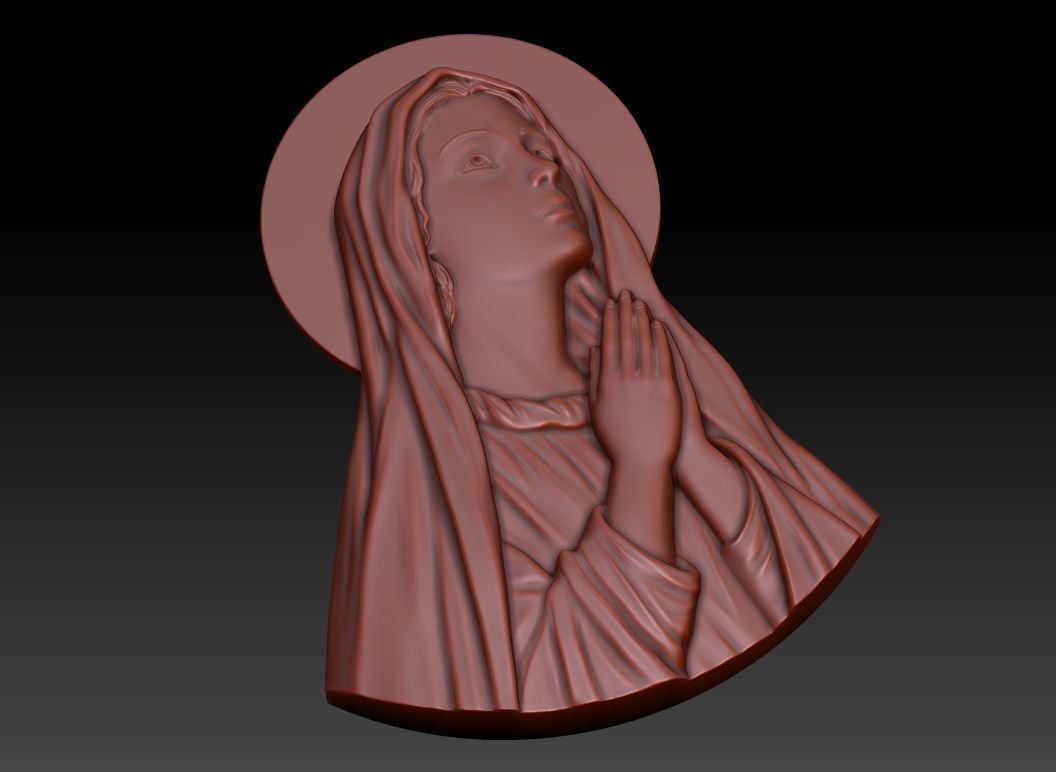 Virgin Mary 3D print model_19