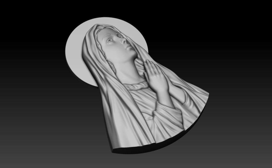 Virgin Mary 3D print model_16