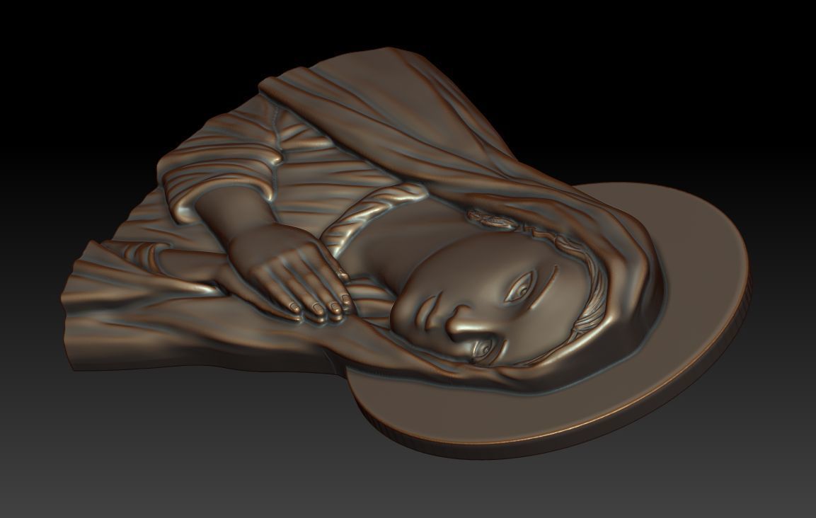 Virgin Mary 3D print model_9
