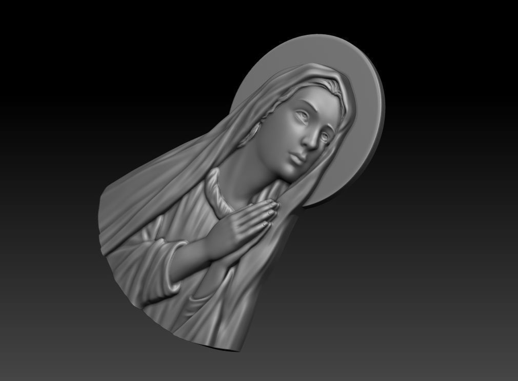 Virgin Mary 3D print model_17
